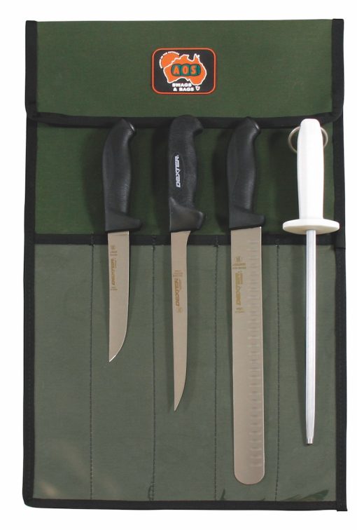 AOS Black SofGrip Fisherman Knife Package