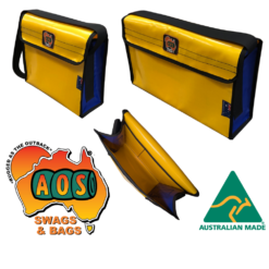AOS Australian Made PVC Tool, Crib, Shoulder Bag Triple Layer Heavy Duty Base - Standard - Yellow/Blue