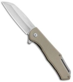 Ka-Bar Jarosz Wharncliffe Flipper Frame Lock Knife Tan G-10 (3.38" Stonewash)
