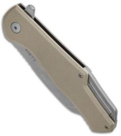 Ka-Bar Jarosz Wharncliffe Flipper Frame Lock Knife Tan G-10 (3.38