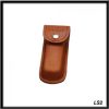 Old Timer LS2 Large Size Brown Leather Belt Sheath with Button Clasp and Hard Exterior for Outdoor, Hunting, Camping and EDC