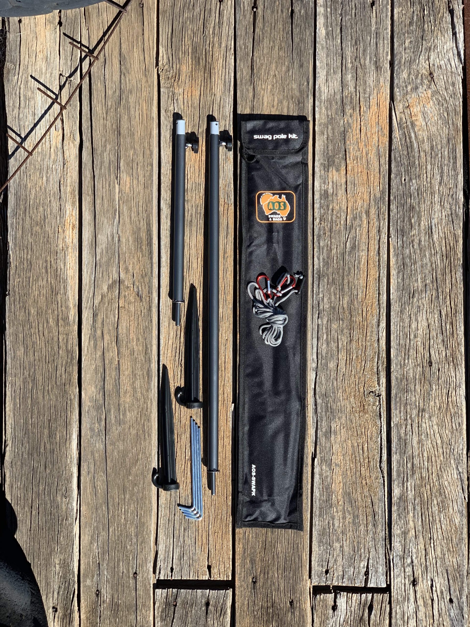 AOS Adjustable Swag Pole Kit to suit Apex or Tent style swags - Aussie  Outback Supplies
