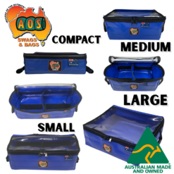 AOS Aus Made PVC 4WD Marine Cargo Storage Drawer Bag with Clear Top 16cm - Blue