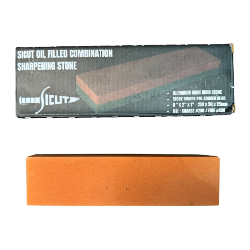 Sicut 8" x 2" Aluminium Oxide, Combo, Oil-Filled Sharpening Stone – 200/400 - Image 2