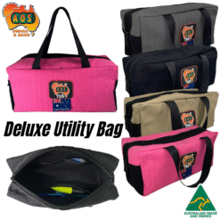 AOS Australian Made Deluxe Canvas Toiletires Bag, Internal Mesh Pockets