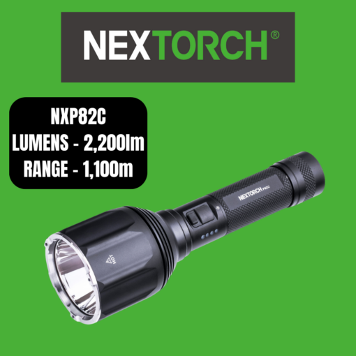 Nextorch P82C 2200 Lumen Long-Range Flashlight | High-Powered LED Torch with 1,000m Beam Distance and Waterproof Design