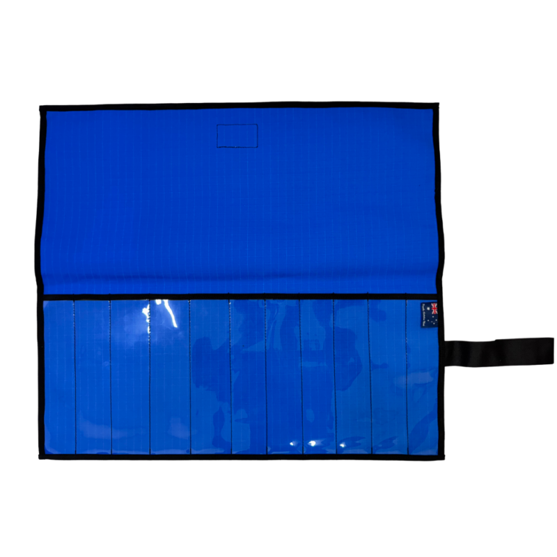 Sicut 11-Pocket Blue Canvas Knife Wrap – Australian-Made Ripstop, Clear ...