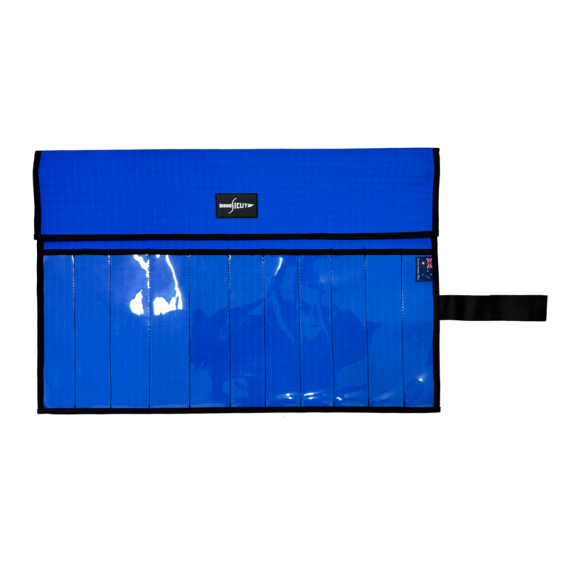 Sicut 11-Pocket Blue Canvas Knife Wrap – Australian-Made Ripstop, Clear ...