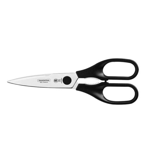 Tramontina Supercort 8" Multipurpose Scissors with Stainless Steel Blade and Black Polypropylene Handle - 25918/108 | Durable, Sharp, and Versatile Scissors