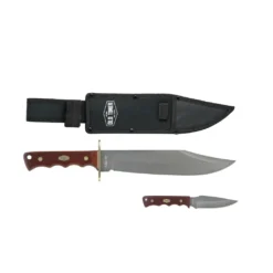 Old Timer Bowie Fixed Blade Combo – Sawcut POM Handle with Sheath, 7.5" Blade