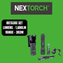 NEXTORCH TA30C Tactical Flashlight Kit – 1600 Lumens with One-Step-Strobe & Magnetic Tailcap