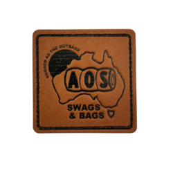 AOS Leather Patch with Touch Tape - Logo Badge