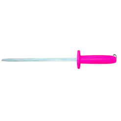 SICUT 10" Medium Cut Sharpening Steel, Honing Rod Pink Handle - LIMITED RUN