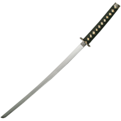 Alternative view of King Cobra Carbon Steel Katana Sword with Display Stand and Cobra Skin Finish Scabbard