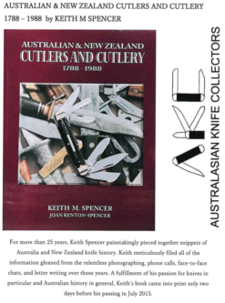 Alternative view of Australian and New Zealand Cutlers and Cutlery Book 1788 - 1988 History AKC