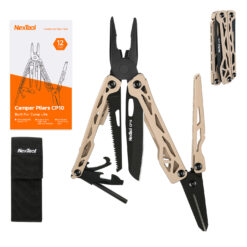 NexTool Camper Pliers CP10 Multi-Tool with 12 Functions, 5Cr15MoV Blade and Pouch