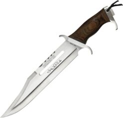 RAMBO III John Rambo Signature Limited Edition Bowie Knife 13in Stainless Blade with Wood Handle and Leather Sheath