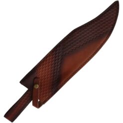 Alternative view of ROUGH RIDER Bowie Damascus Knife 14in Full Tang with Stag and Pakkawood Handle Leather Sheath