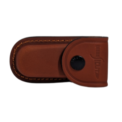 Alternative view of SICUT Brown Leather Belt Pouch suit up to 4" Folding Knife