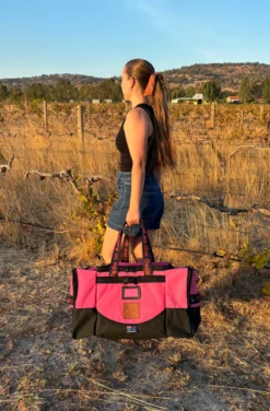 Alternative view of AOS Australian Made Deluxe Canvas Pink Gear Bag 85L Heavy Duty Canvas Lockable Multi-Pocket Storage Bag