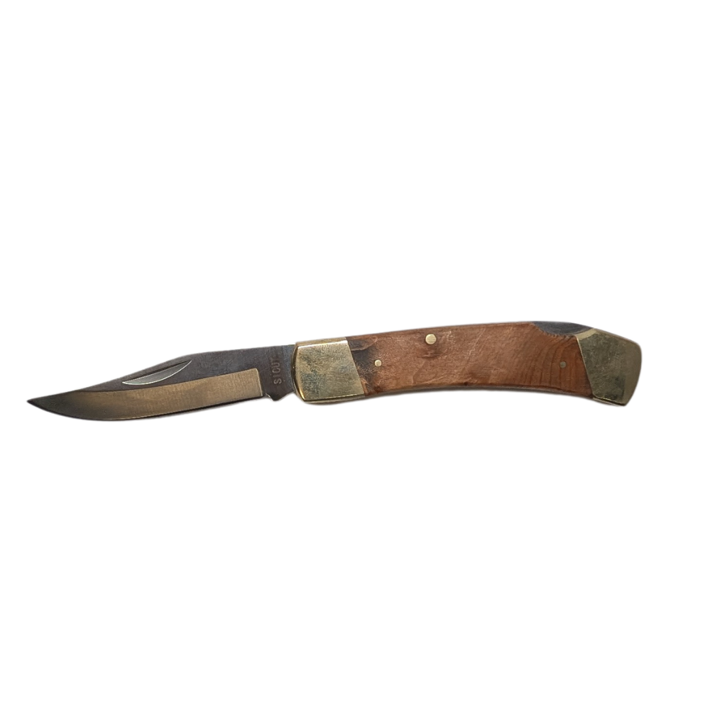 SICUT Traditional Lockback Folding Knife 3.5″ with Leather Belt Pouch – Genuine Bone, Sawcut or Burlwood Handle - Image 8