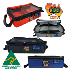 AOS Australian Made Canvas/PVC Cargo Storage/Drawer Bag Compact Under Seat with Clear Top & Divider - 4 Colours