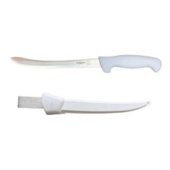 SICUT 8″ Semi Flex Curved Fillet Knife with Glow in the Dark Handle w/ Sheath
