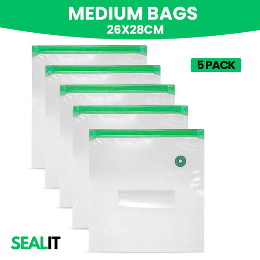 Seal IT Medium Reusable Vacuum Sealer Bag 5 Pack