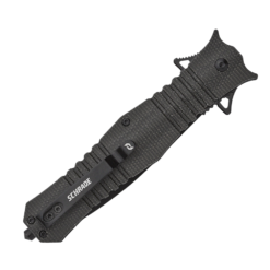 Alternative view of Schrade Beta Class Infiltrate Flipper Folding Knife – 3.75" D2 Single Edge Blade, Black Micarta Handle