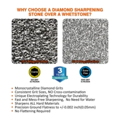 SHARPAL 168H 8" x 3" Dual-Grit Diamond Sharpening Stone with Angle Guide - Image 3